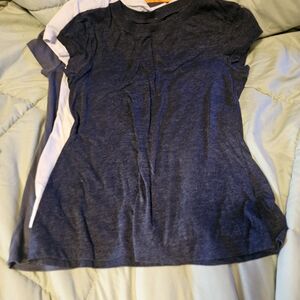 Vanity Short Sleeve Tee - Dark Blue and Light Gray